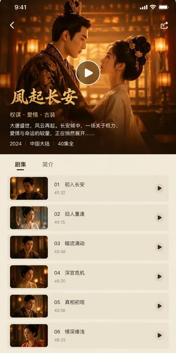 青柠短剧APP界面预览：竖屏短剧封面与剧集列表